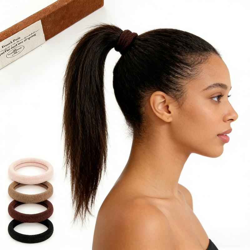 10-Piece Seamless Thickened Elastic Hair Ties, Cotton Crease-Free Bands for All Hair Types, Women's Hair Accessories Ideal Gift