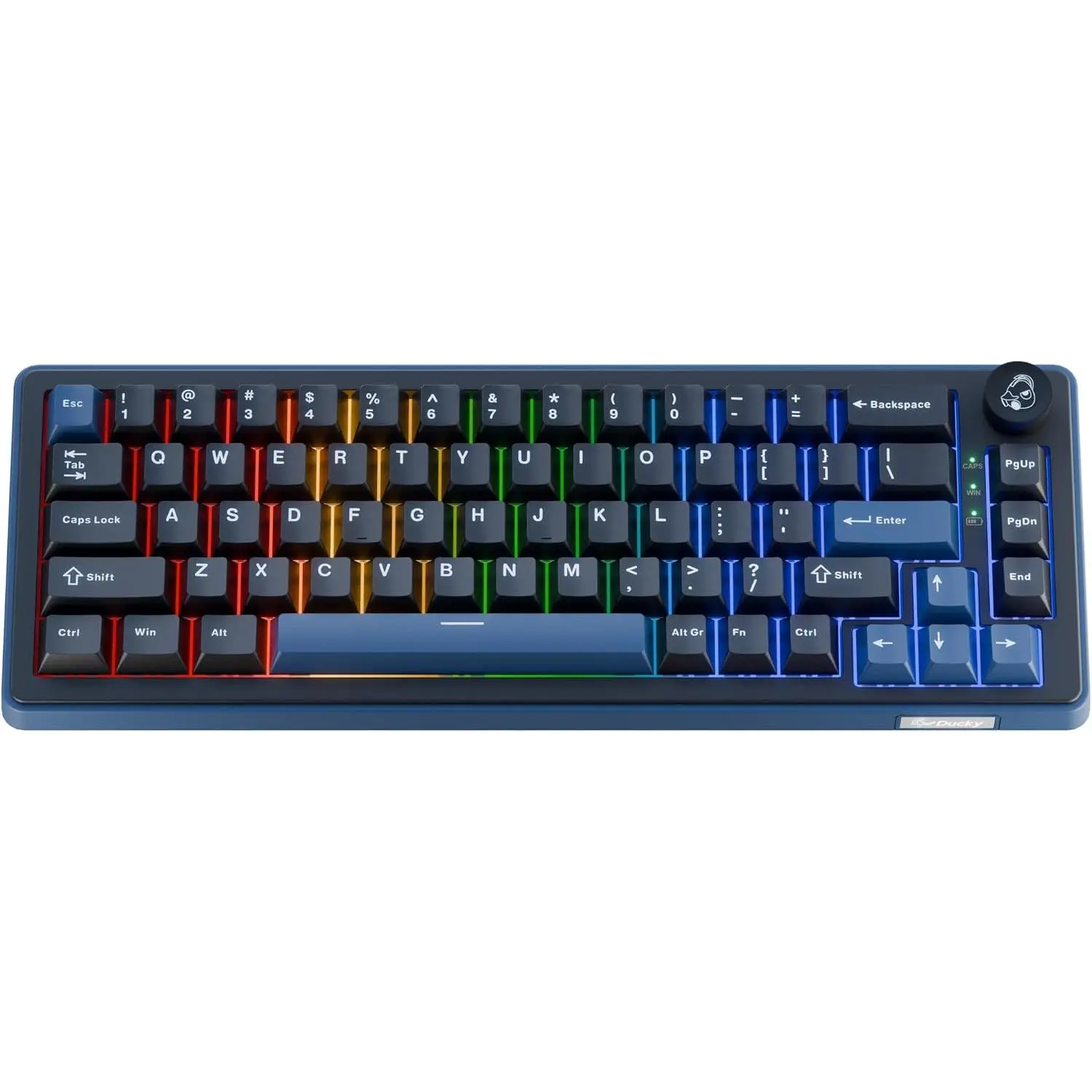 OK-M - 65%  Mechanical Gaming Keyboard : Gasket-Mount Design, Hot-Swappable Switches, Five-Layer Acoustic Dampening, RGB, USB-C, 2.4Ghz, ,   | 65% mechanical gaming keyboard, hot-swap switches, gasket mount, RGB,  and 2.4GHz