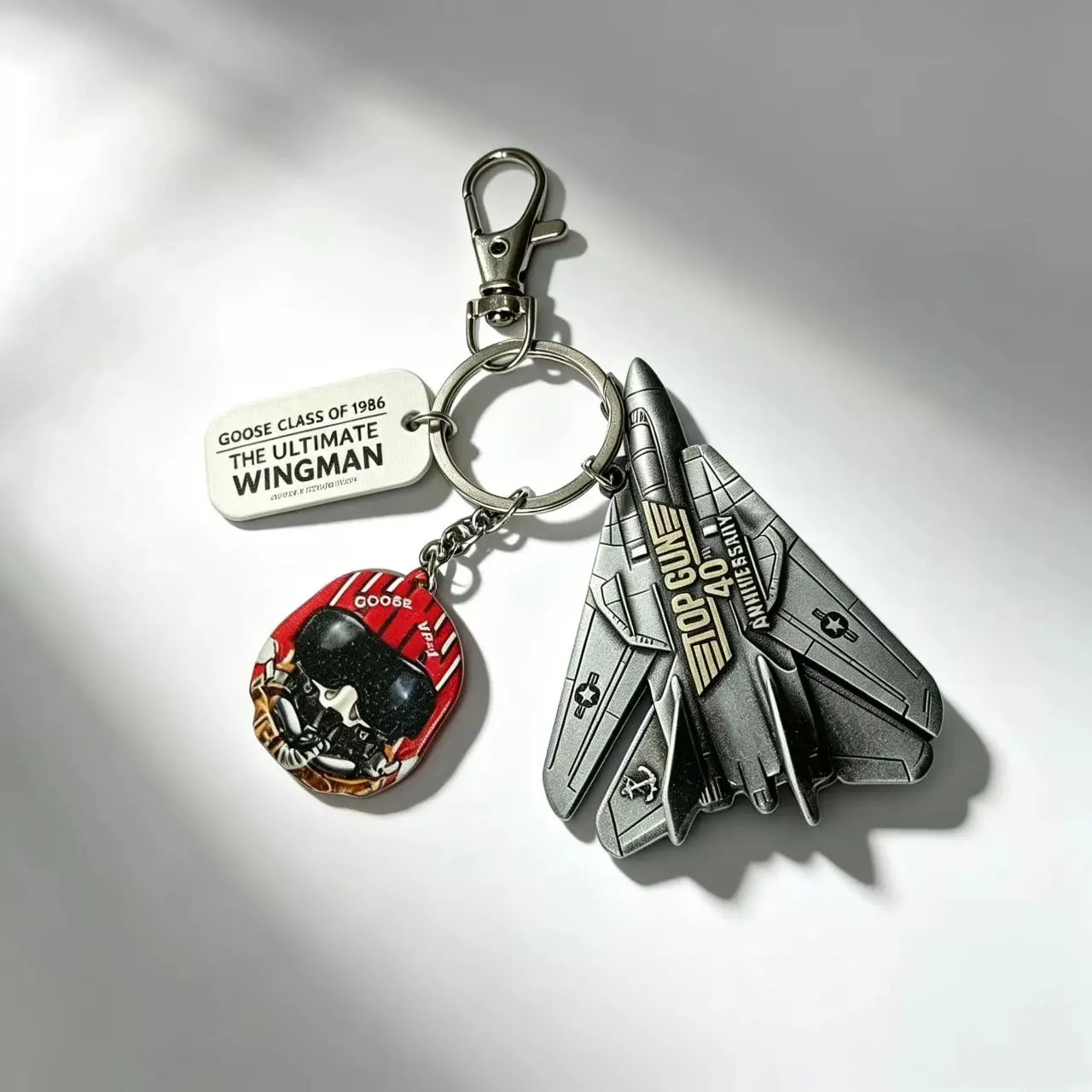 Keychain, 1pcs Maverick Theme Keychain, F14 Fighter Jet Alloy Pendant, Military Enthusiast Collectible, Backpack Key Decoration, Metal Keychain