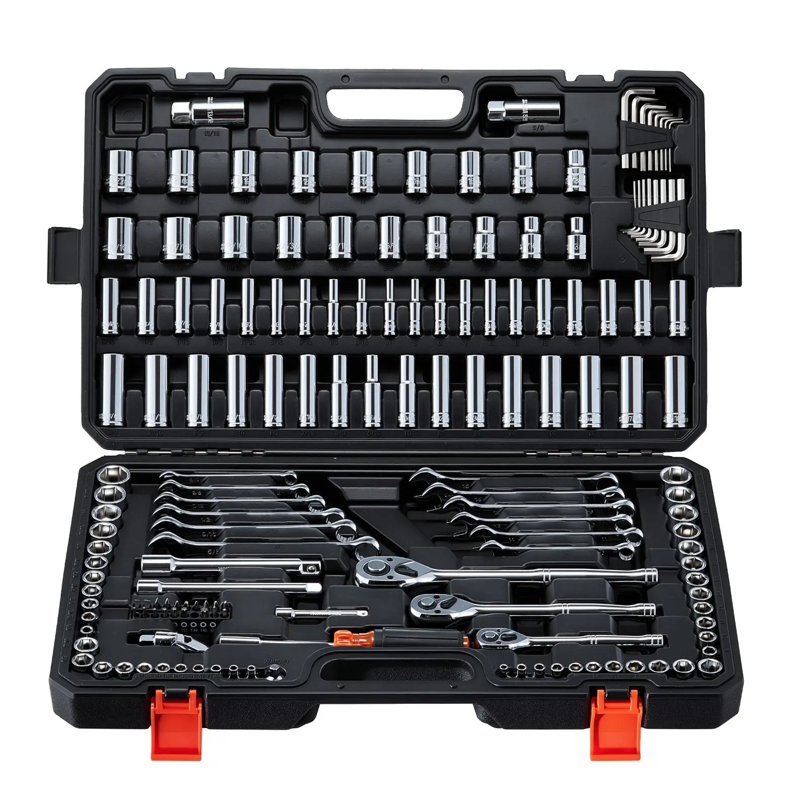【DealsForYouDays】VEVOR 159-Piece Mechanics Tool Set - Auto Repair Tools with 1/4 in, 3/8 in, 1/2 in Drives, SAE/Metric Sockets, Wrenches, Screwdriver Bits, Accessories, and Storage Case