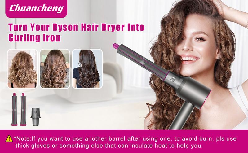 1.2 Inch/30MM Long Hair Curling Iron Barrels For Dyson Airwrap HS01 HS05 Attachment Parts Hair Tool, With Adaptor For Dyson Hair Dryer Converting To Airwrap Styler, 1 Pair