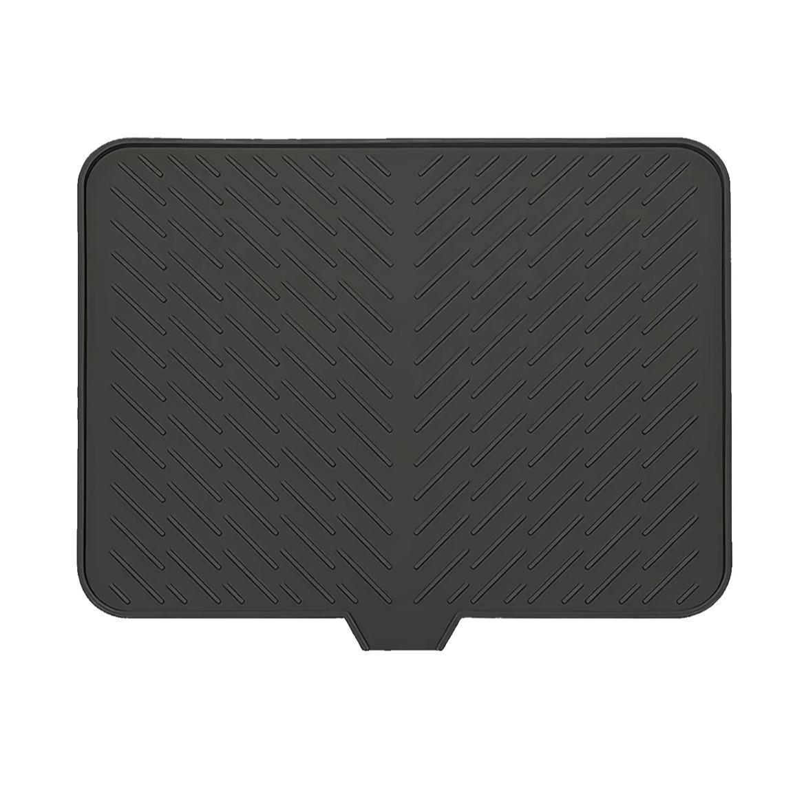 Extra-Large Silicone Dish Drying Mat with Integrated Drain Lip Easy-to-Clean Heat-Resistant Kitchen Counter Drainer Pad for Efficient Drying