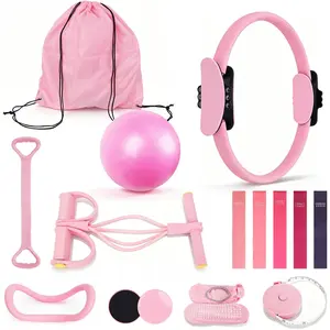 15-in-1 Pilates Kit for Women -  Pilates Workout Kit with Pilates Ring, Yoga Ball, Exercise Bands, Sliders, Socks & Bag - Pilates Essentials Kit for  Workouts, Pilates Sets for Women