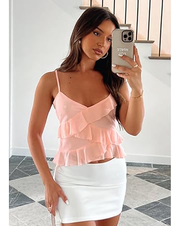 Imily Bela Women's Mini Skirt Sexy High Waist Split Hem Stretch Fitted Pencil Bodycon Skirts