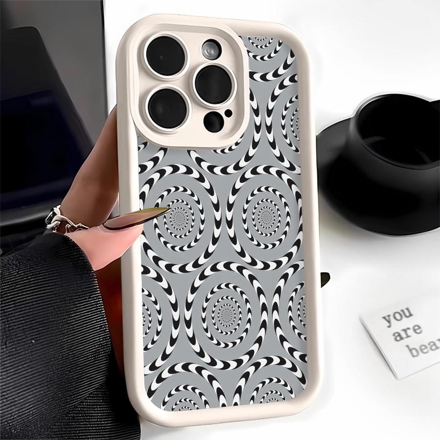Phone Case: 1pc Optical Illusion Spiral Pattern Phone Case Suitable for Apple iPhone 17 E Air Pro ProMax iPhone16 15 14 Plus 13 12 Mini 11 X XS XR Antidrop Softshell Modern Fashion Can Be Given to Friends