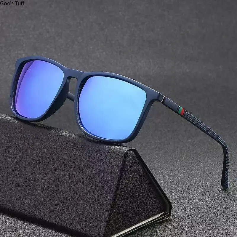 Men's Vintage Full Rim Nylon TR90 Square Large Frame Polarized UV Protected Sunglasses - Eyewear for Driving, Outdoor Activities, Men's Sunglasses