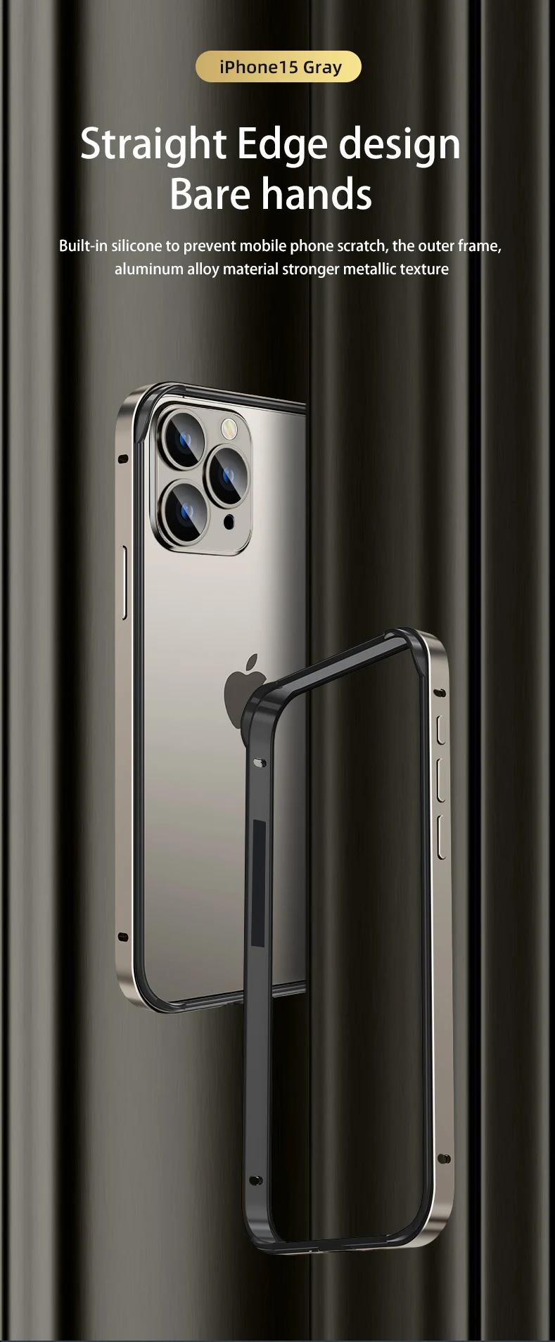 Luxury Silicone Frame Hybird Aluminum Bumper Case For iPhone 16 Pro Max 14 Plus 13 12 15 Pro Max Accessories