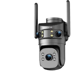 Szsinocam 6mp Outdoor Wireless Surveillance Security Camera, 3 Lens 3 View, 2.4g WiFi, Two-Way Audio, TF Card & Cloud Storage, Ai Motion Detection