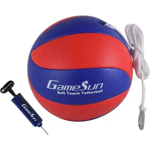 Portable Soft Touch Tetherball Ball and Rope with Carabineer and Soft Rope