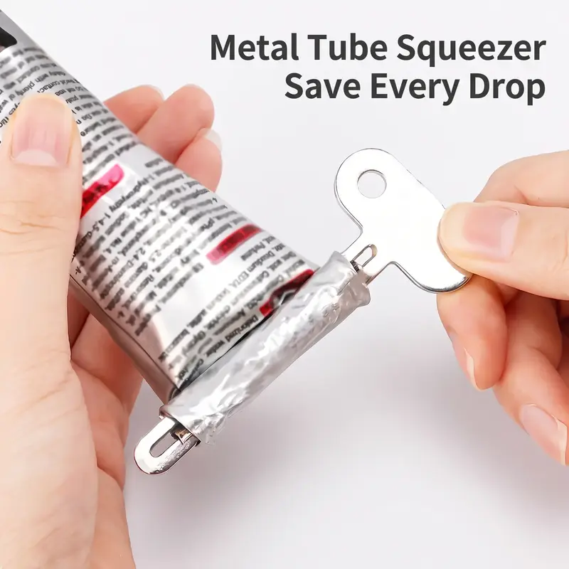 1‑Pack Zinc Alloy Compact Manual Toothpaste Squeezer, Bathroom Accessory for Home, Dorm & Hotel Use