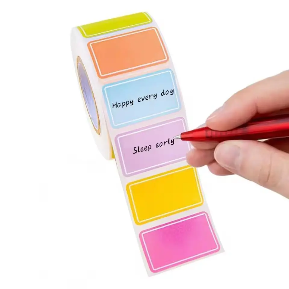 1.5x2.5cm Random Color Writable Self-Adhesive Labels, Waterproof Write-On Stickers with Writable Surface for Organizers, Journaling Classification Markers & Name Tags (Home & Festive Party Supplies), Labeling