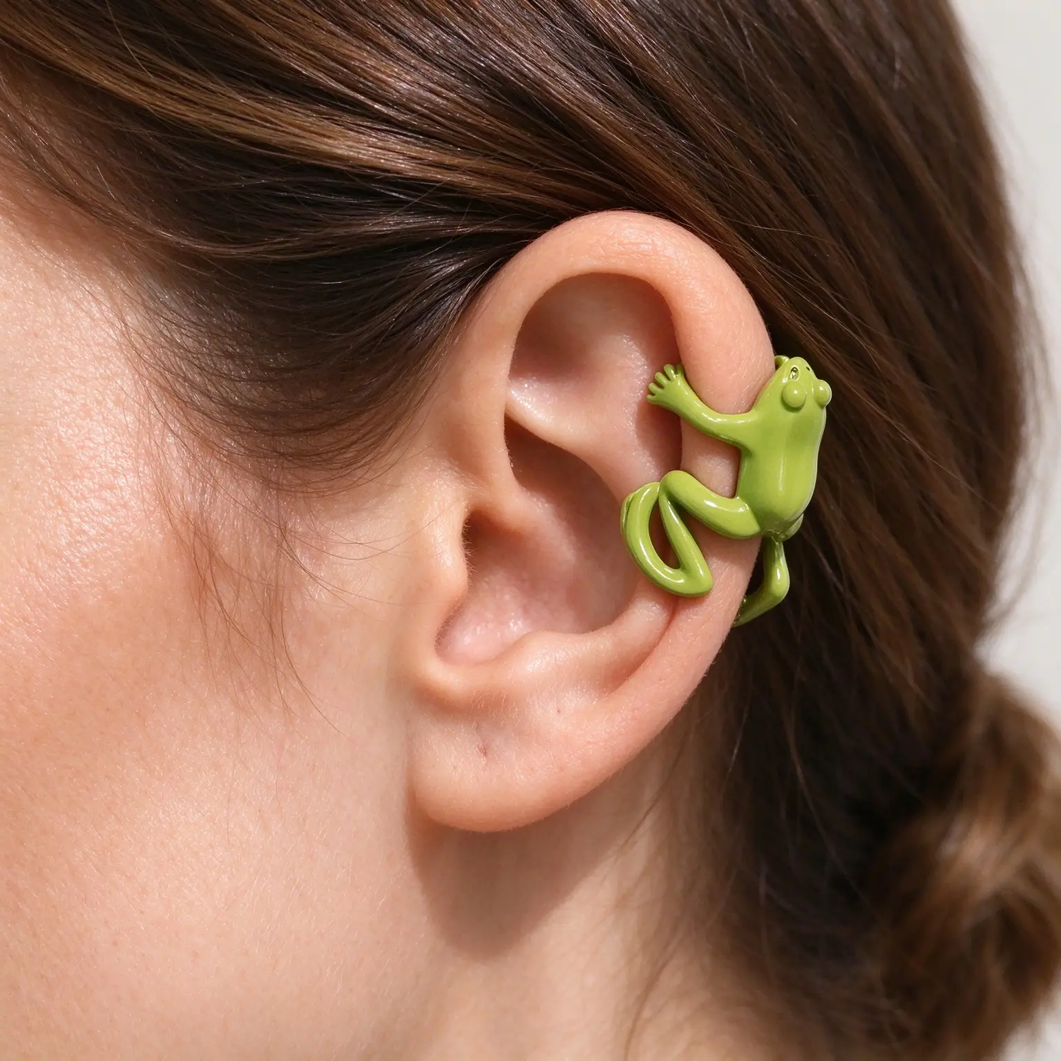 Cute Cartoon Frog Design Ear Cuff, Fashionable Earrings, Fashionable Jewelry for Women & Men, Trendy All-match & Exquisite Jewelry for Birthday Gift