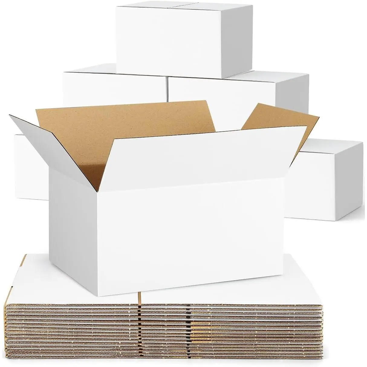 40 Pack 9x6x4 Corrugated Shipping Boxes, White Cardboard Mailers for Small Business Packaging