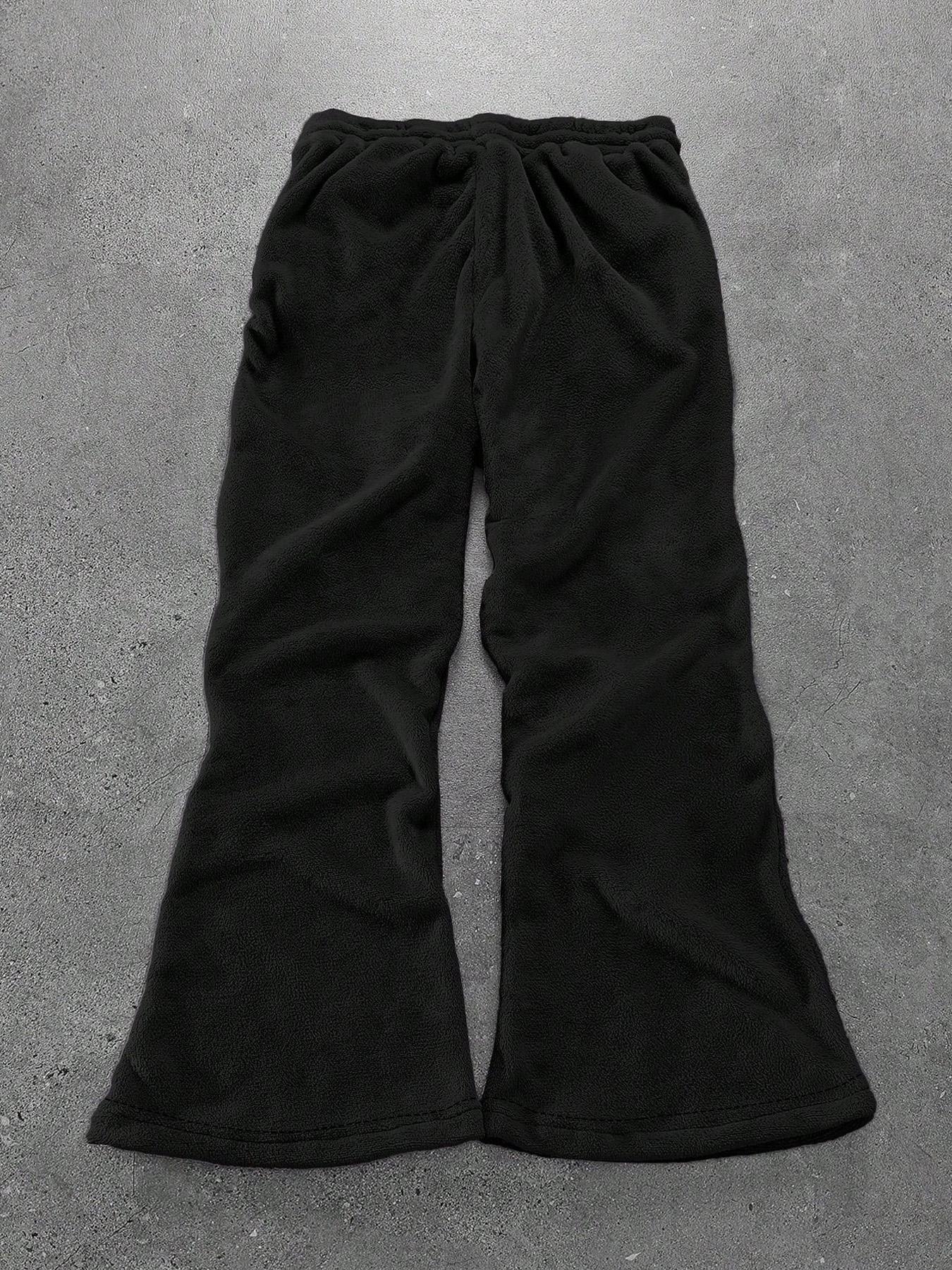 Men's Number & Star Patch Pants, Casual Comfy Trousers for Spring & Fall, Fashion Unisex's Bottoms for Daily Wear, Casual Streetwear Trousers