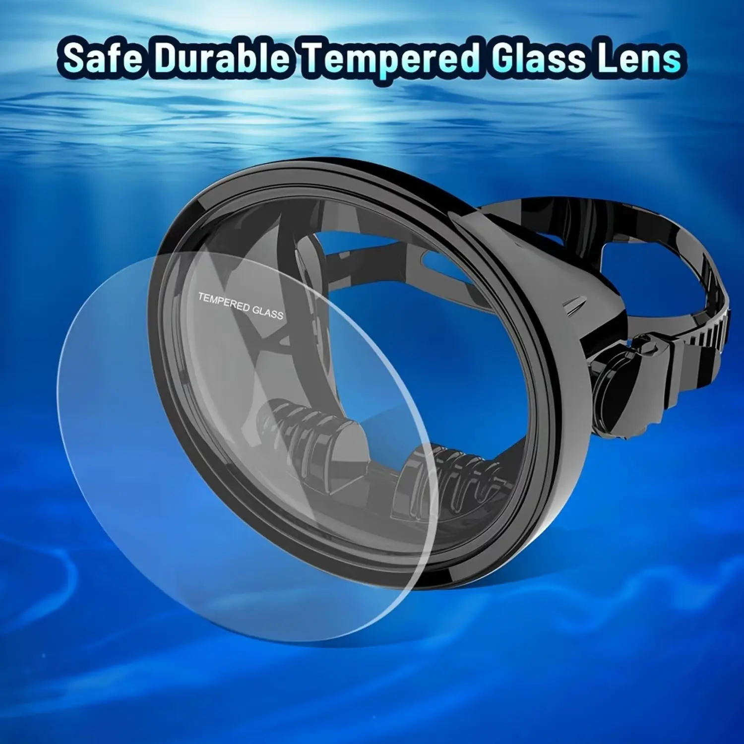Retro Oval Adult Diving Mask, Panoramic Wide-View Scuba Goggles, Tempered Glass Lens, Comfortable Underwater Gear, Ideal for Snorkeling, Swimming