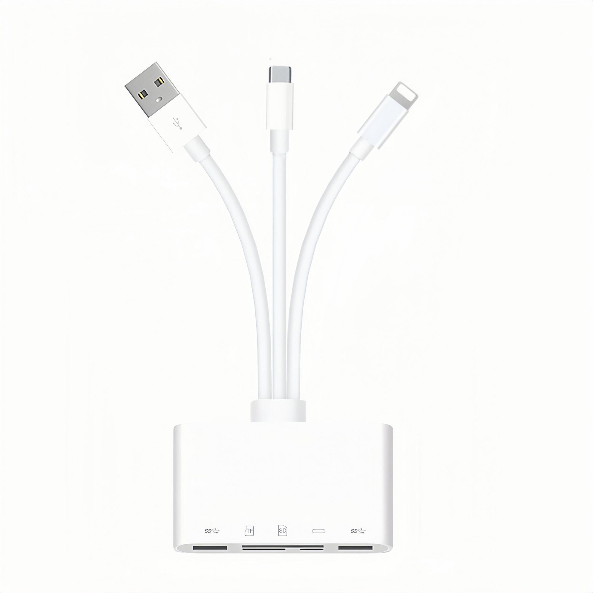 USB 3.0 Type-C Card Reader, Multi-functional Card Reader, Plug and Play Card Reader Compatible with iPhone & Android Type-C, Phone Accessories, USB C Interface