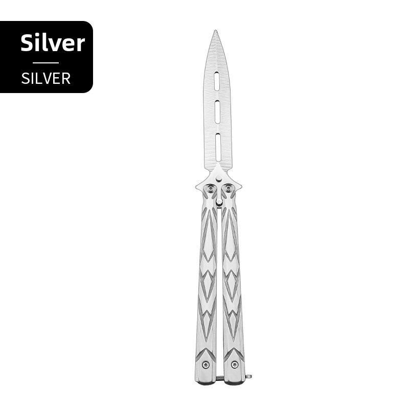 Butterfly Training Folding Knife for CS:GO, Stainless Steel Knives, Non-Edged Hand Training Knife, Game Stationery, Folding Tool Knives, Ideal for Skill Development