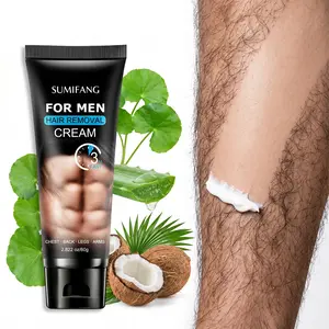 SUMFANG Men's Hair Removal Cream 80g – Coconut Oil + Centella Asiatica + Allantoin – Gentle & Non-Irritating, Leaves Skin Smooth – Body – For Men – Suitable for Sensitive Skin