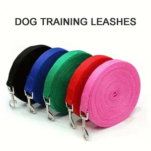 Multi-Color Dog Training Leash, Durable Nylon Pet Traction Rope, For Pet Walking & Running, With Sturdy Metal Clip