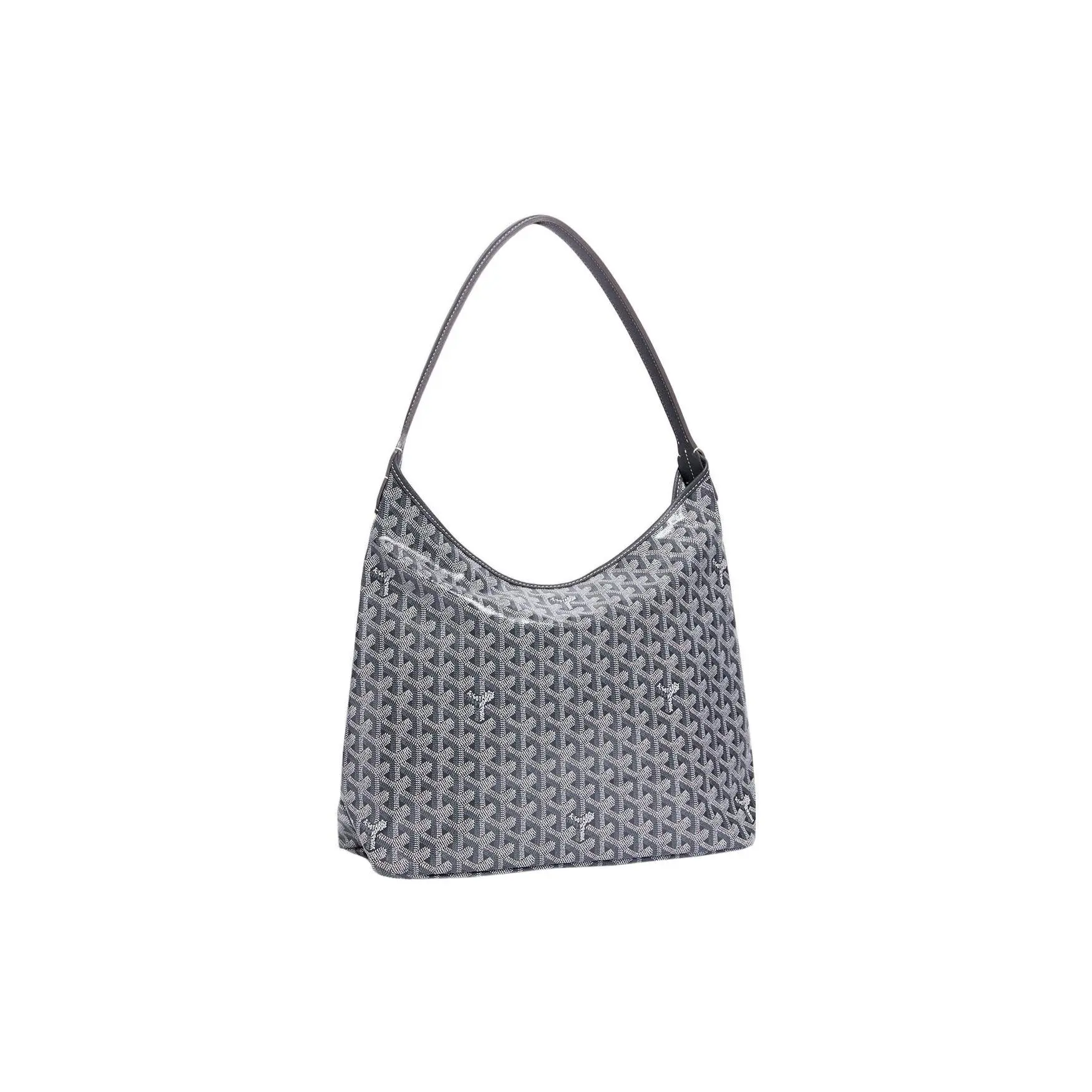 Goyard Bohème Hobo Handbag for Women – Structured Canvas and Leather Crossbody Bag in Gray