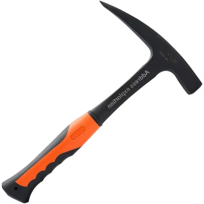 Geological Rock Pick Hammer, 28 oz Pointed Tip Masonry Tool, Crack and Chip Stone for Prospecting, DIY Home Repair, Garage and Field Work, for Tool Storage and Garage Organization