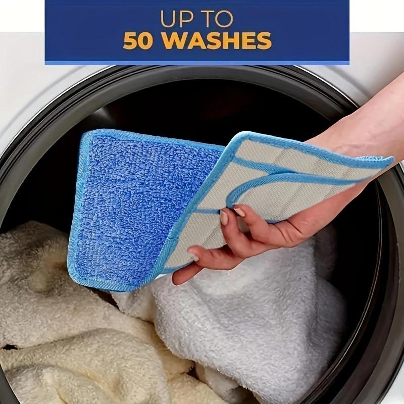 Reusable Microfiber Mop Replacement Pad, 2 Counts/set Washable & Durable Floor Mop Cloth, High Absorbency for Wet & Dry Cleaning