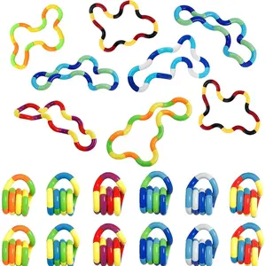 20 PCS Multicolored Quiet Fidgets Toys for Unique Fidget Experience, Anti Anxiety Sensory Toys Combine into New Shapes, Brain Imagination Tools, Relax Therapy Educational Toy for Kids Boys Adultsfidget toys