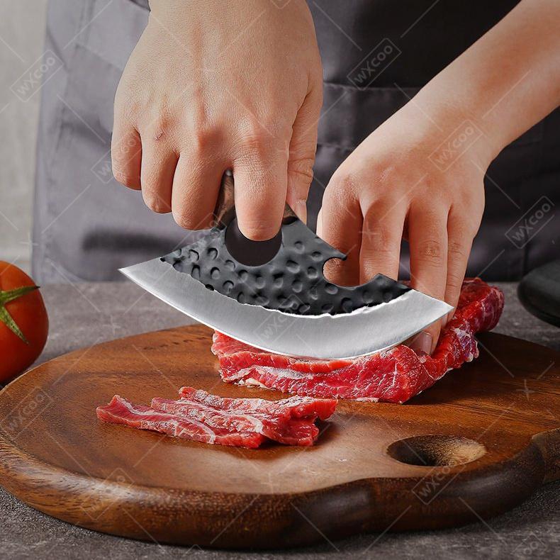 Carry A Multi-functional Stainless Steel Knife Home Fruit Knife Apple Knife Outdoor Portable Ring Knife Hand Steak Knife Killing Fish Knife Slicing Knife