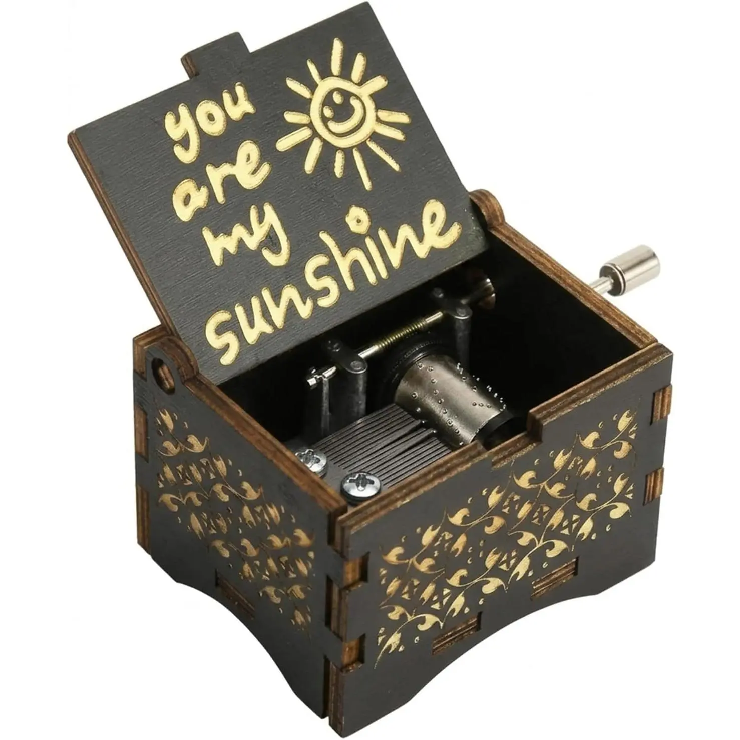 You are My Sunshine Wooden  Box, Antique Engraved Musical Box, Trinket Box Small Musical Boxes-Gifts for Lover, Boyfriend, Girlfriend, Husband, Wife