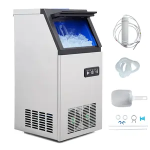 High Capacity Commercial Ice Maker Machine – 120lbs/24H Output – Fast 12-15min Ice Production – 24lbs Storage Bin – 45 Ice Trays – Freestanding Countertop or Undercounter Ice Machine for Home, Office, Restaurant, Bar