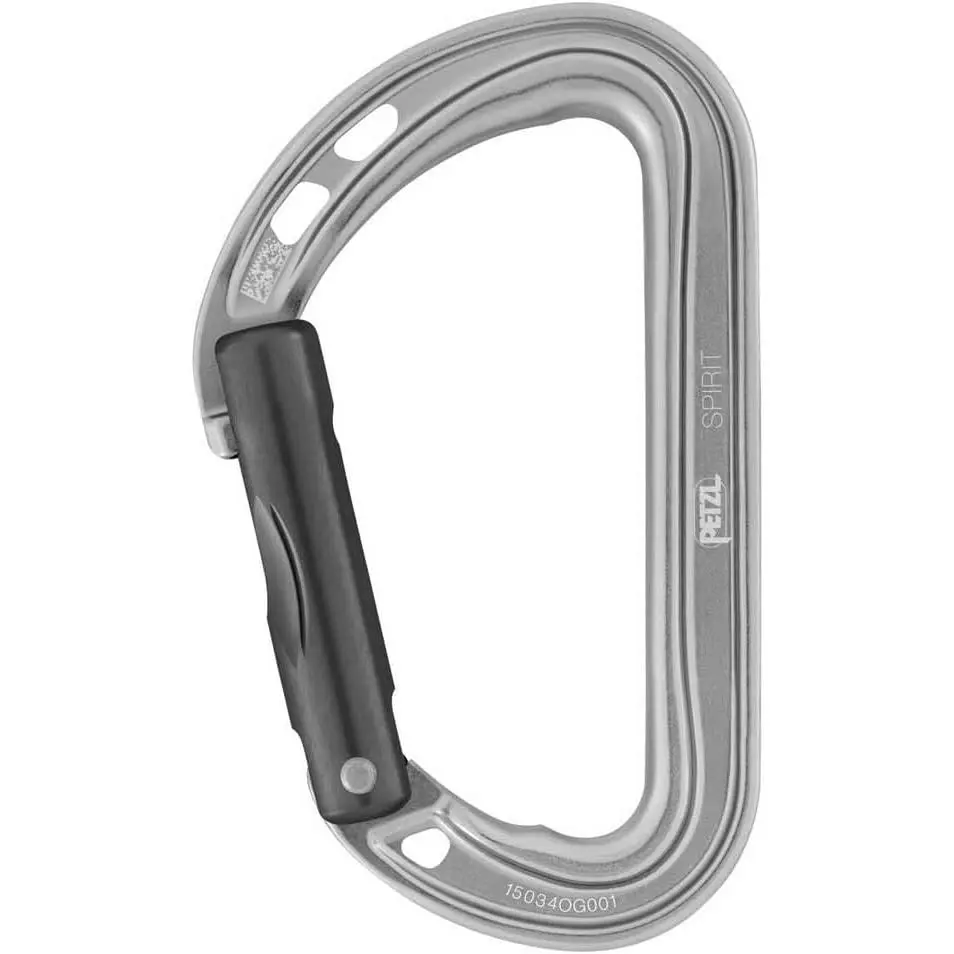 Petzl Spirit Straight-Shape Standard-Size Carabiner, Lightweight Versatile Gear for Sport Climbing