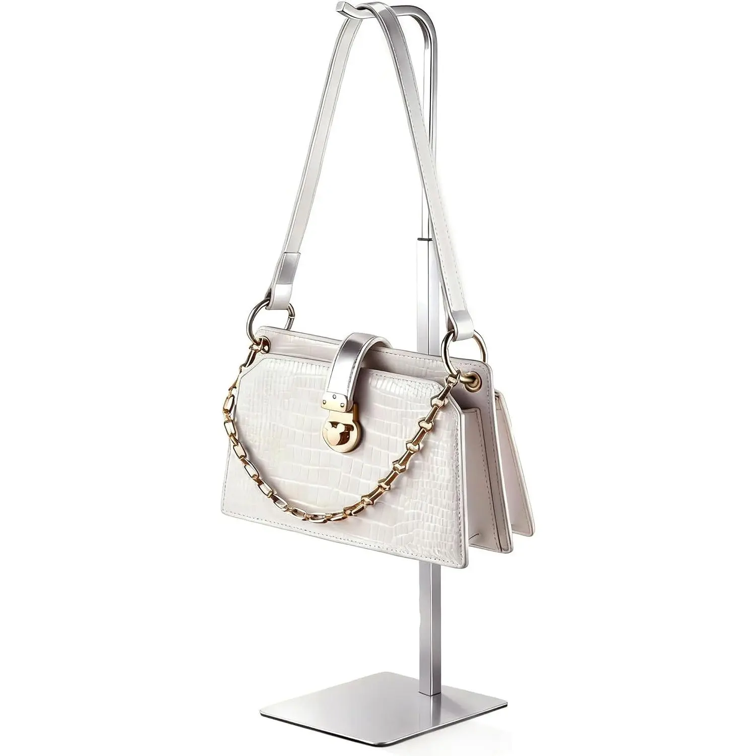 Adjustable Tabletop Purse & Banner Organiser Stand - Minimalist Home Storage Rack with Clean Lines for Handbags, Lanterns, Wreaths, Party Decor, Birthday Events, Retail Use