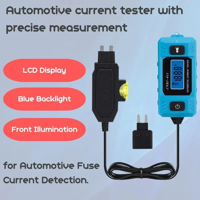 48V Max DC Circuit Tester with 23A 12V Battery Included - Mechanic Circuit Testing Probe, Compact Waterproof Automotive Diagnostic Tool for Workshop Fuse, Current Measurement