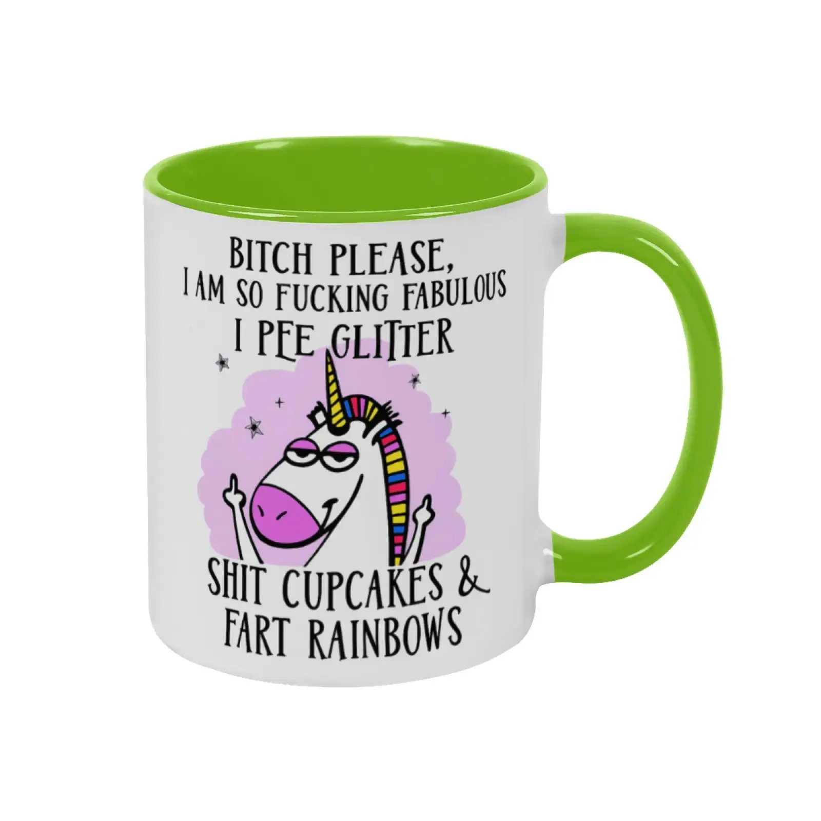 Bitch Please Funny Mug, Bitch Please I'm So Fucking Fabulous, I Pee Glitter, Shit Cupcakes & Fart Rainbows, Funny Desk Decor for Women Best Friends Sister, Unicorn Mugs 11oz 15oz, Funny Coffee Mug