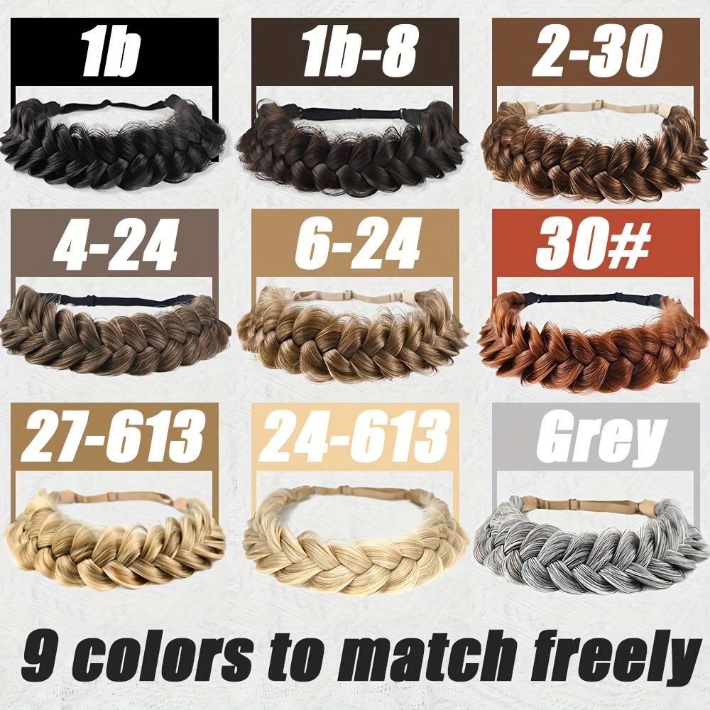 3-strand braided synthetic fiber wig with adjustable elastic band, fashionable wig accessory suitable for women's daily wear