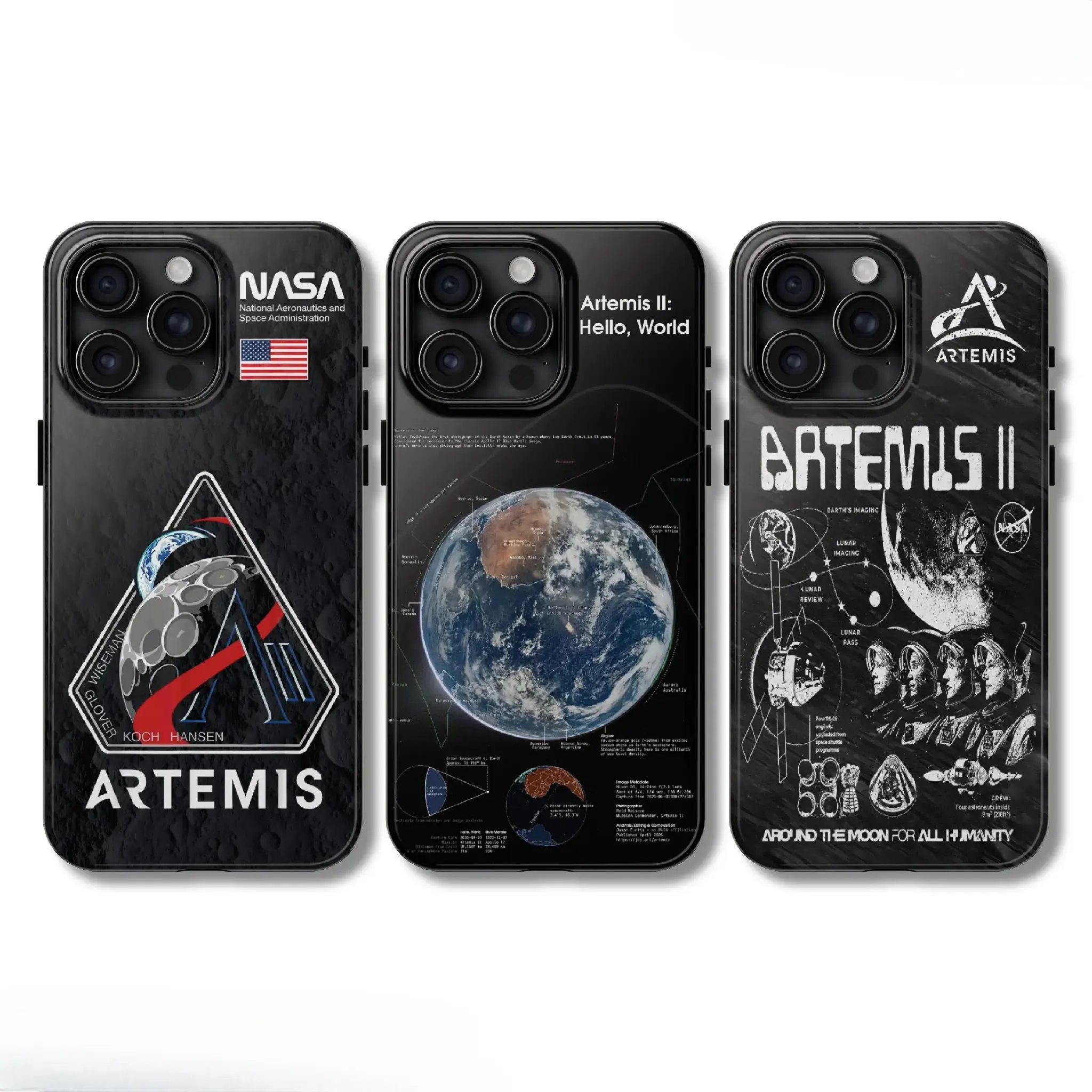 Artemis II NASA Mission Badge Lunar Space Program 2026 Phone Case, Artemis Mission 2 Phone Case Space Exploration, Compatible with iPhone 11–17 Pro Max/Plus Series and Samsung Galaxy S23–S25 Series