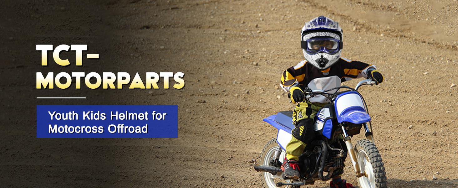 Youth Motorcycle Four Wheeler Riding Racing Helmets Motocross ATV Helmets Offroad Street Dirt Bike Go-Kart BMX MX Full Face Helmet Red Spider Samll Size