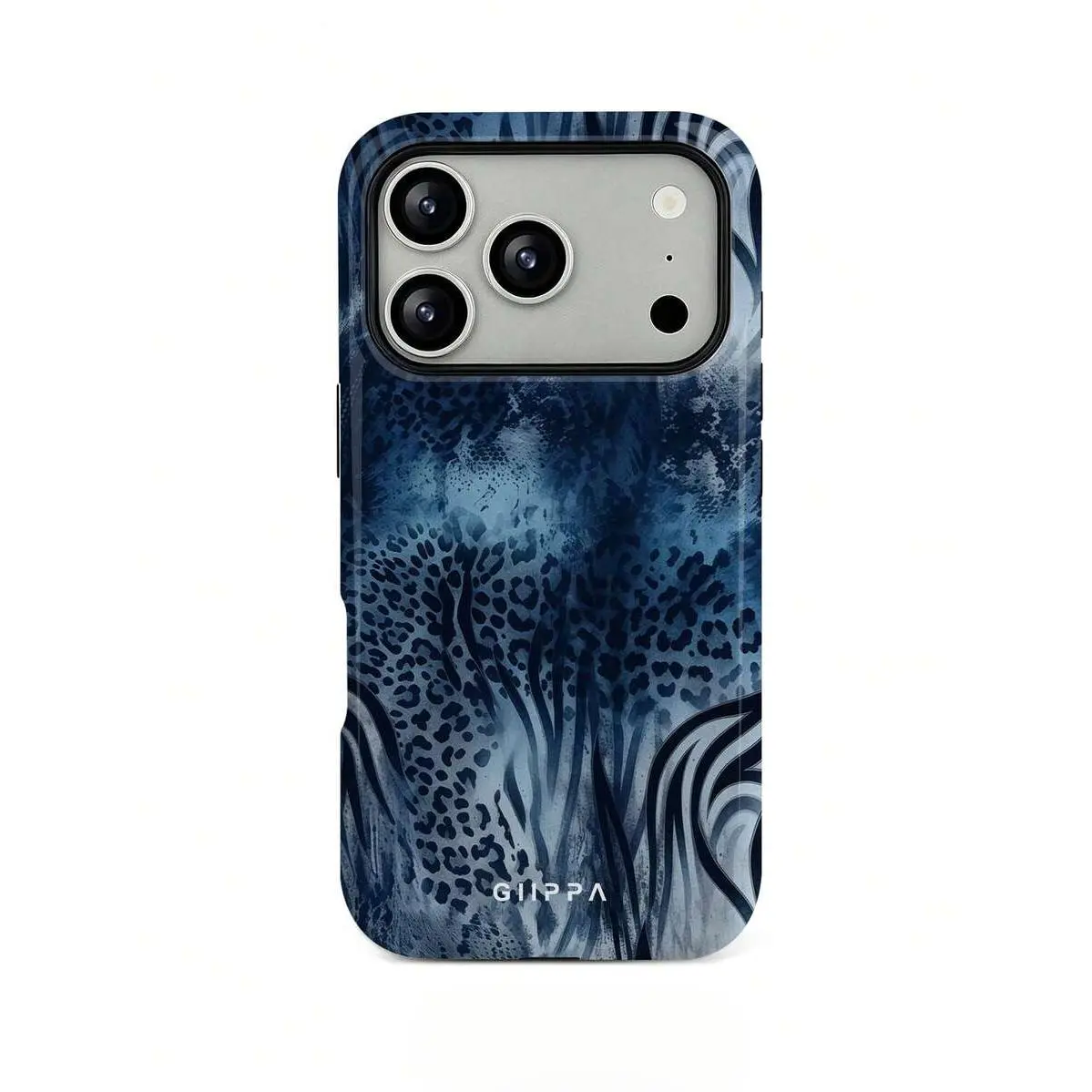 Blue Leopard Zebra Animal Print Custom Phone Case - Shockproof, Anti-Scratch Hard Shell with Protection, Wireless Resistance for iPhone 11 12 13 14 15 16 17 Pro Max Grunge Wild Aesthetic Mobile Accessories