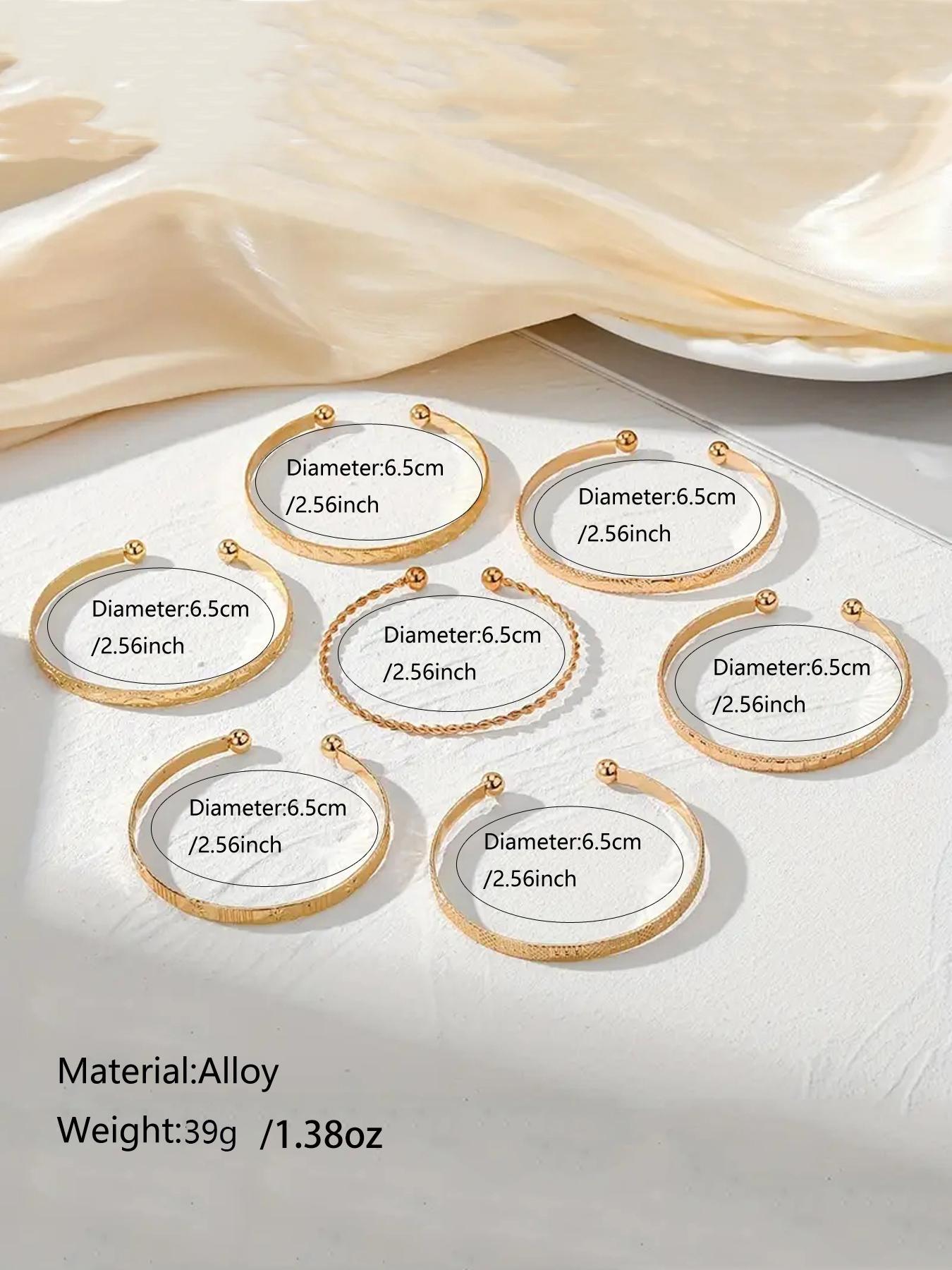 8 Pieces Hollow Floral and Bangle, Trendy Stack Bangle, Flower Design Bracelet, Bangle Bracelet Set, Elegant Women's Jewelry for All Seasons, Perfect Valentine's Day Gift