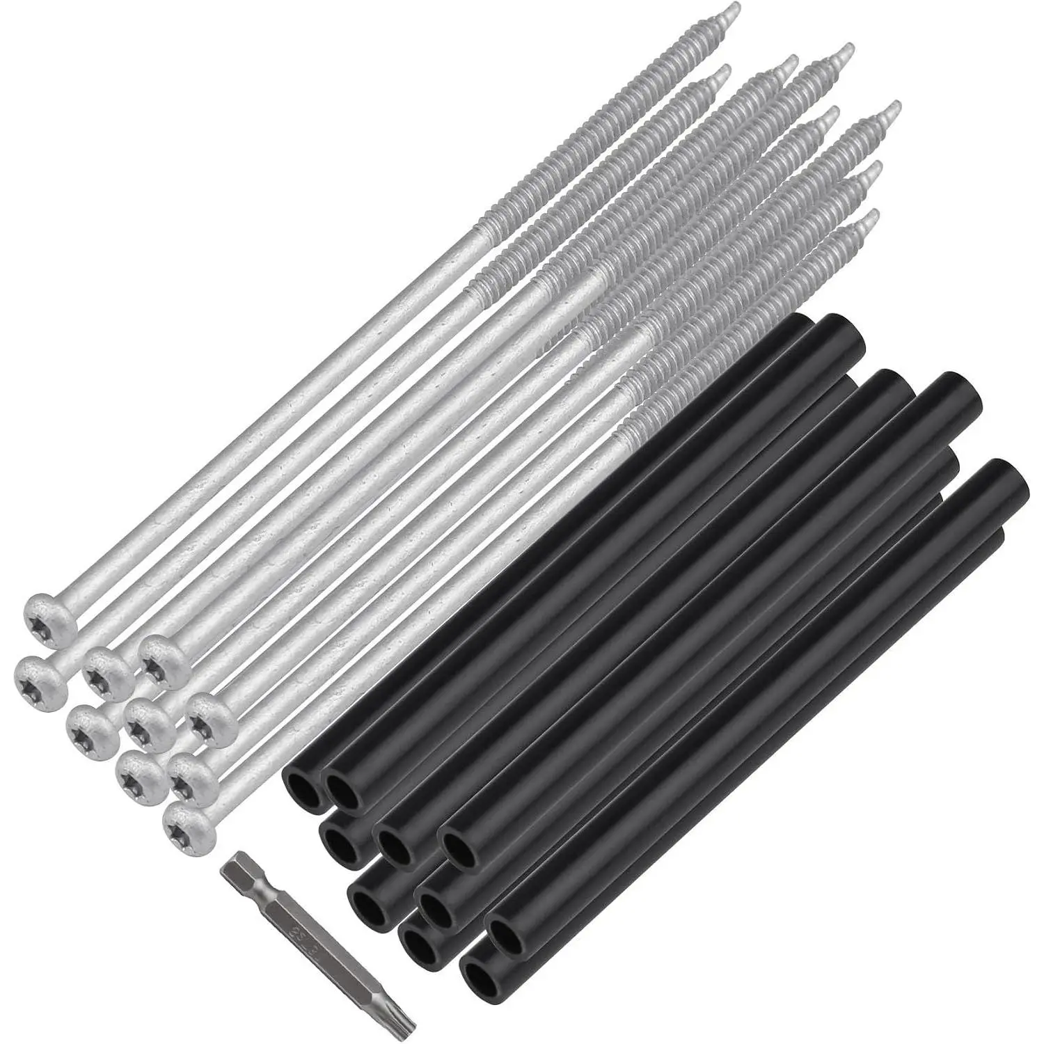 10 count 7" Gutter Screws with Ferrules and Driving Tool for Eave Gutters Fastening, Fixing, Replacing or Gutter Guards Sagging Solution