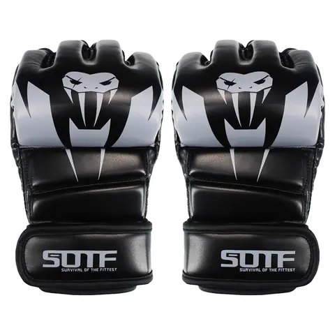Boxing MMA Gloves, Boxing Training Gear, Martial Arts Training Equipment, Muay Thai Punching Half-Finger Mitts, Kickboxing Training Equipment for Men, Adults and Kids