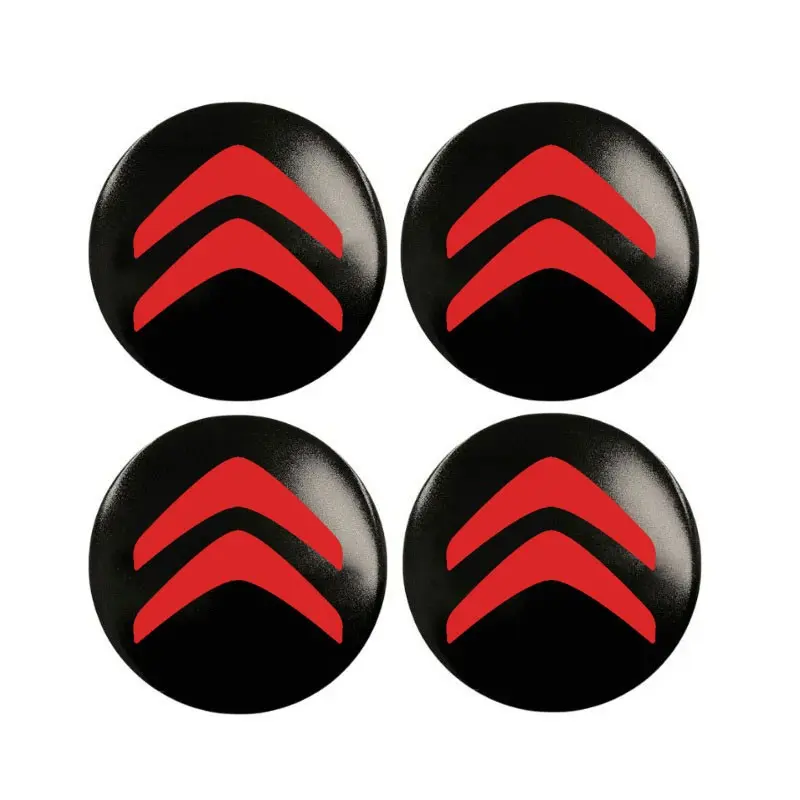 4pcs Citroen Wheel HUB Cap Stickers, Car Modification Tire Center Cover Emblem 56mm, Wheel HUB Decal Decorative Stickers, Automotive Decals