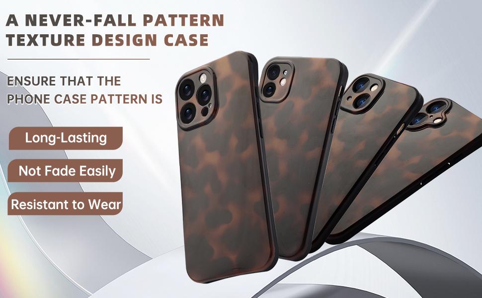 Huahuacase Compatible with for iPhone 15 Case, Tortoise Shell Chic Amber Brown Print Leopard, Classic Soft TPU Protective Shockproof Case for iPhone 15 6.1 ''Color2