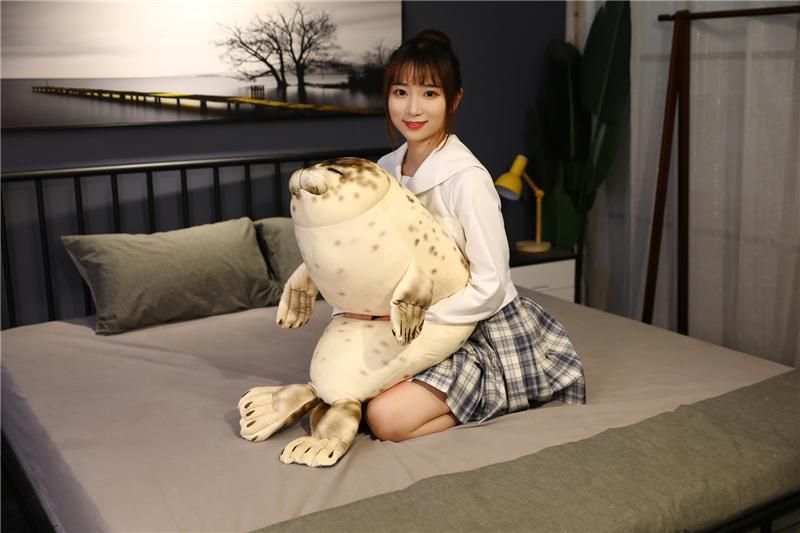 120CM Giant Lovely Sea Lion Plush Toys Kawaii Sea World Animal Seal Throw Pillow Stuffed Sleeping Pillow Doll Kids Birthday Gift
