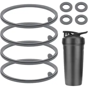 8pcs Lid Gasket Replacement for Blender Bottle Strada Flip Shaker Cup Water Bottle Parts Accessories, 2 Sizes Silicone Seal Ring for Blenderbottle Strada Flip Shaker 24 oz 28 oz(Gray)