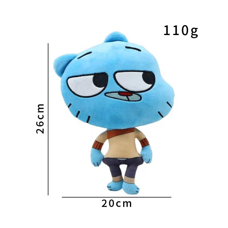 The Amazing World of Gumball Plush Set Gumball Darwin Anais Richard Stuffed Dolls Cartoon Gift for Kids Fans