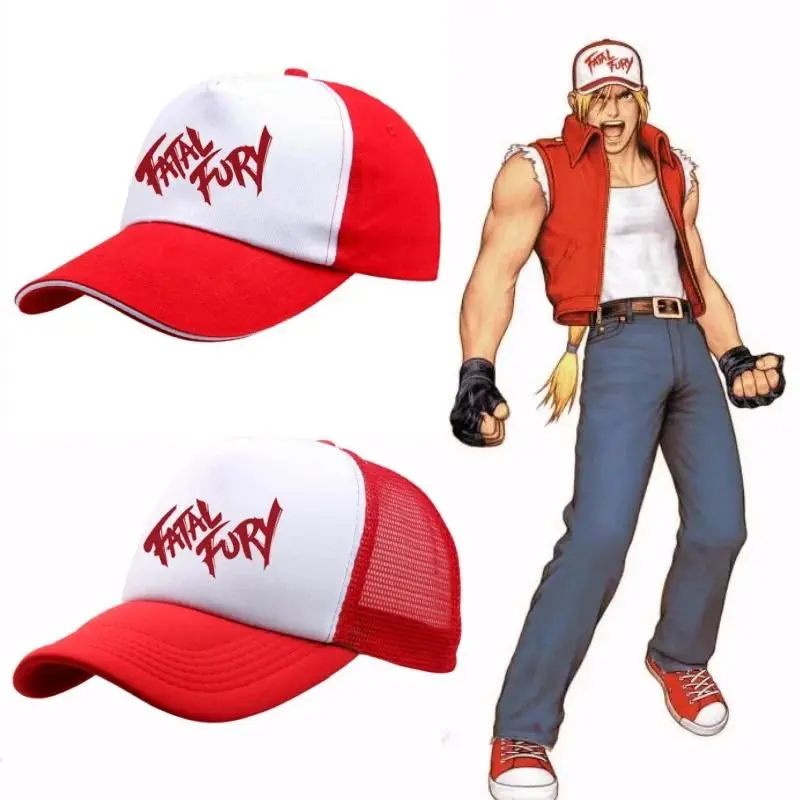 Games Terry Bogard  Baseball Cap King of Fighters Embroidery Cotton Fatal Fury Hat Cosplay Adjustable Unisex Outdoor Prop Gift
