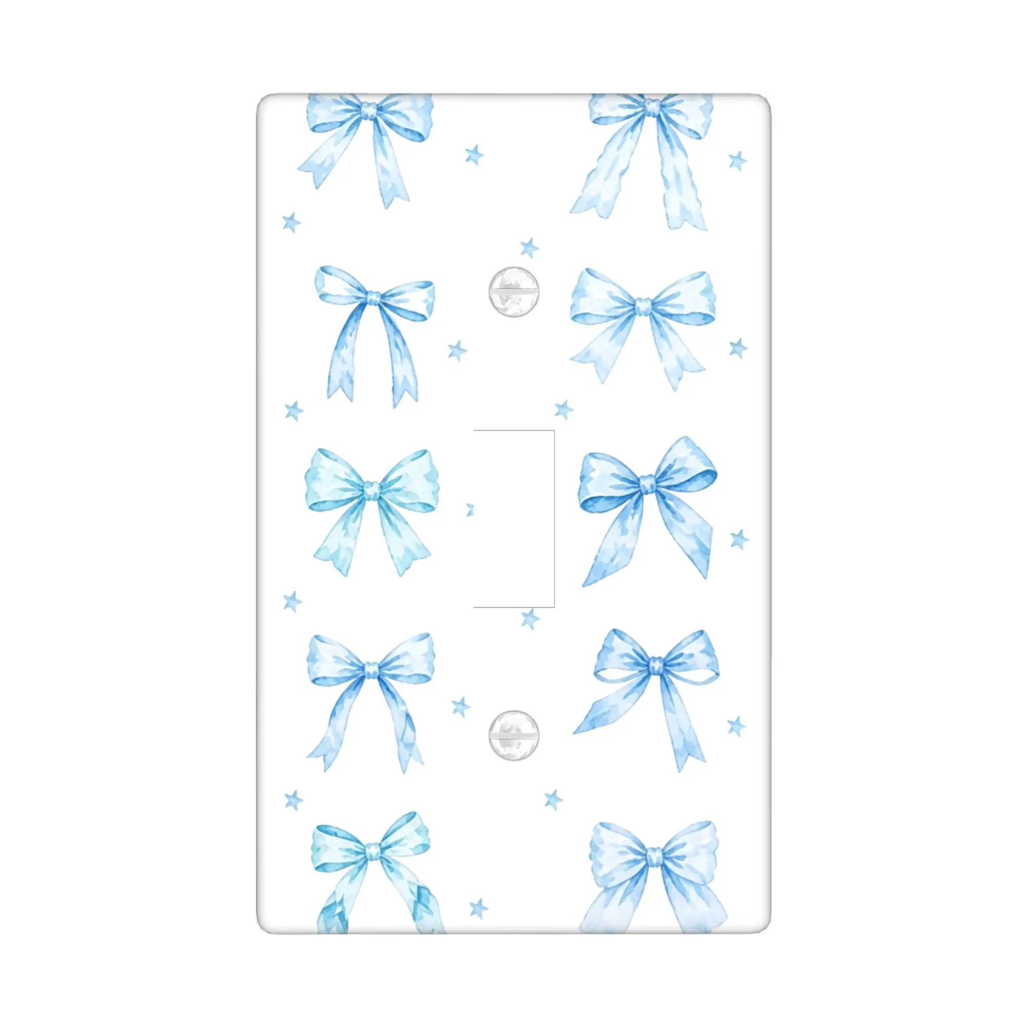 Blue Bow Light Switch Cover Decorative Single Toggle Wall Plate Light Switch Cover Plate Decorative Switch Plates And Outlet Covers Bedroom Switch Plate Home Decor Polycarbonate Wall Plate