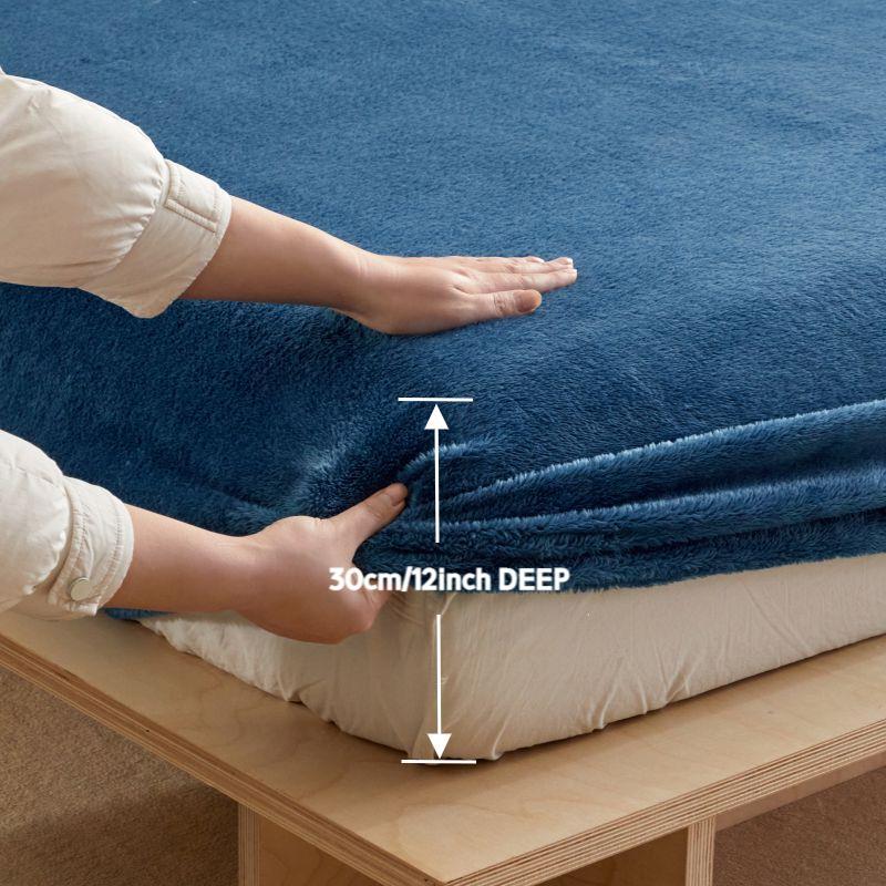 Solid Color Flannel Bed Sheet Set, Boho Fitted Sheet, 3 Counts/set Including 1 Count Bed Sheet & 2 Counts Pillowcase without Filler, Soft Comfortable Bedding Set for Bedroom