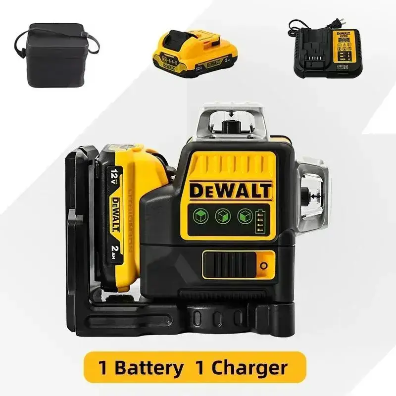 DEWALT DW089LG 12V Self-Leveling Green Laser Level - 12-Line, 3 x 360° 3-Plane Cross Line Laser, Heavy-Duty Professional Alignment Tool